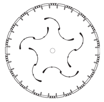 Drawing of Laser Cut Silent Core Blade